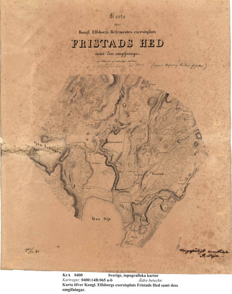 Fristads hed med omgivningar, 1849