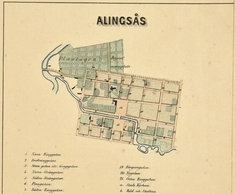 Alingsås, 1856 – övre kartbladet