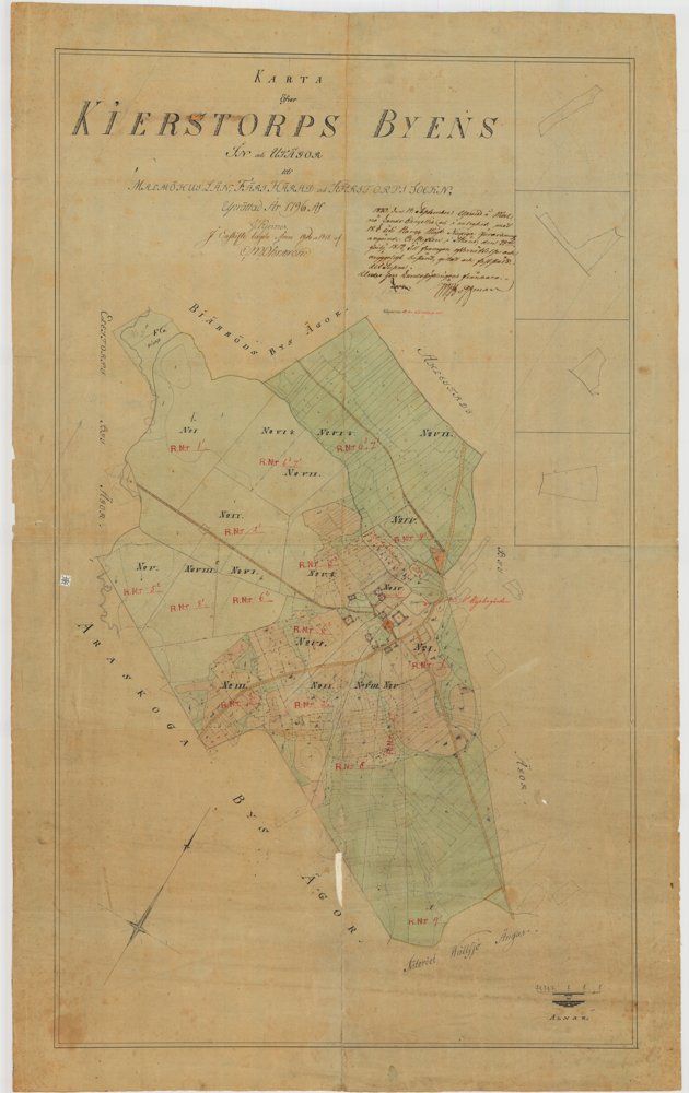 1796 Östra Kärrstorp reviderad 1820 – historisk karta