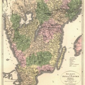 1828 Landsvägarna i Sverige – historisk karta