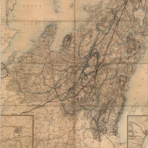 1850 Projekterade sträckningar af Västra Stambanan genom Västergötland – historisk karta