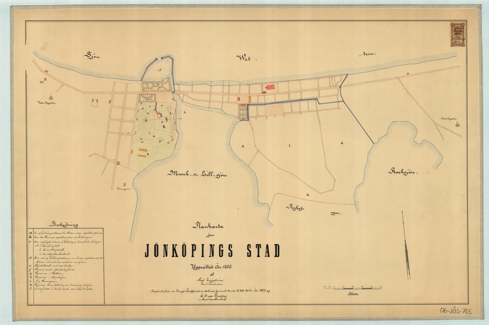 1850 Jönköpings stad – historisk karta
