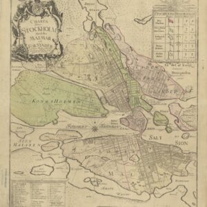 1747 Stockholm med dess malmar och förstäder – historisk karta