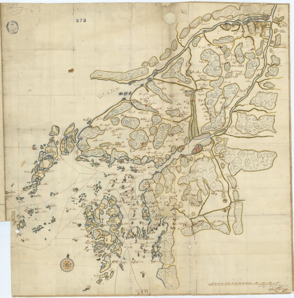 1691 Göteborg – historisk karta