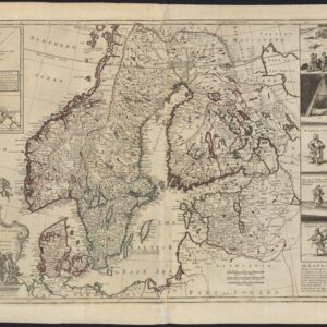 1656 Danmark Sverige och Finland – historisk karta