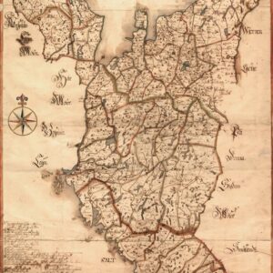 General Landkort och Geographisk Afrijtning öfwer Scara och Elfzborgz Lähner i Wästergiötland, Dahl och Halland – historisk karta