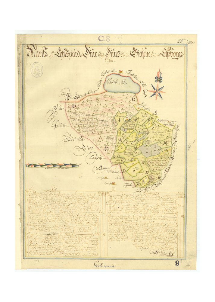 1722 Ljur Mauritz och Tholsgården 50x70 – historisk karta