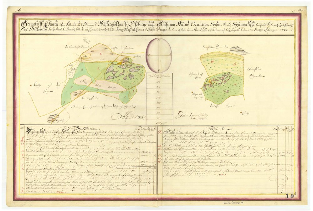 1706 Ornunga Spångakil - Johan Stiernflycht och Ornunga Holtsäckran – historisk karta