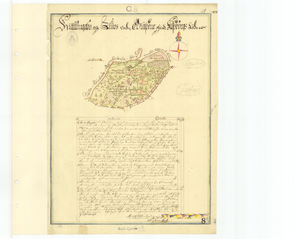 1723 Ljur Kättlingabo 1 ägomätning – historisk karta
