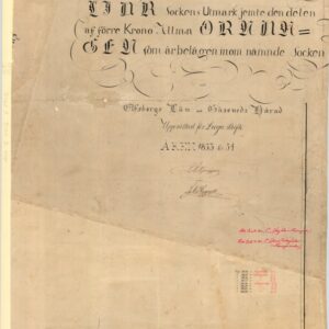 1853 Ljurs sockens utmark laga skifte Blad A – historisk karta