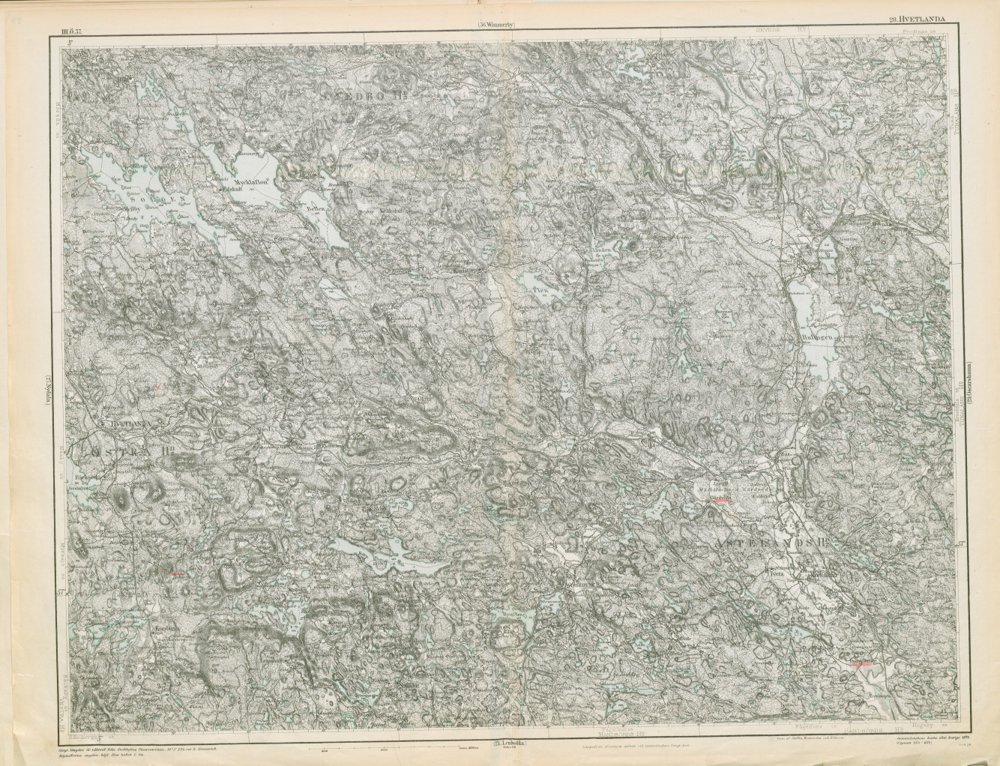 Generalstabskartan – blad 028 Hvetlanda – historisk karta