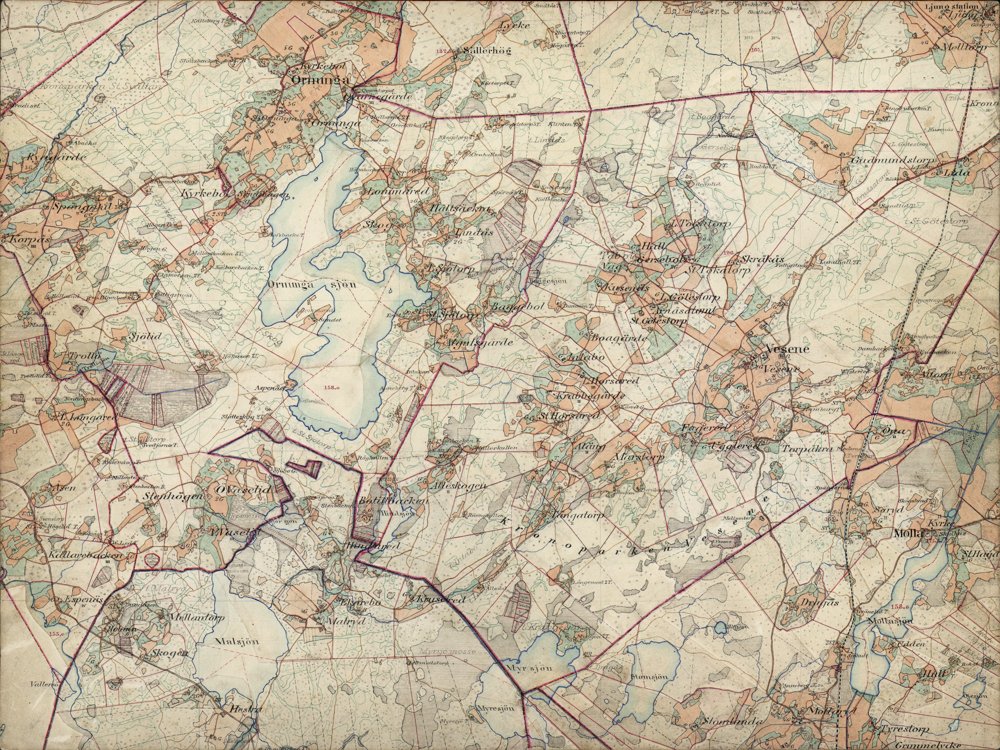 Ornunga – historisk karta