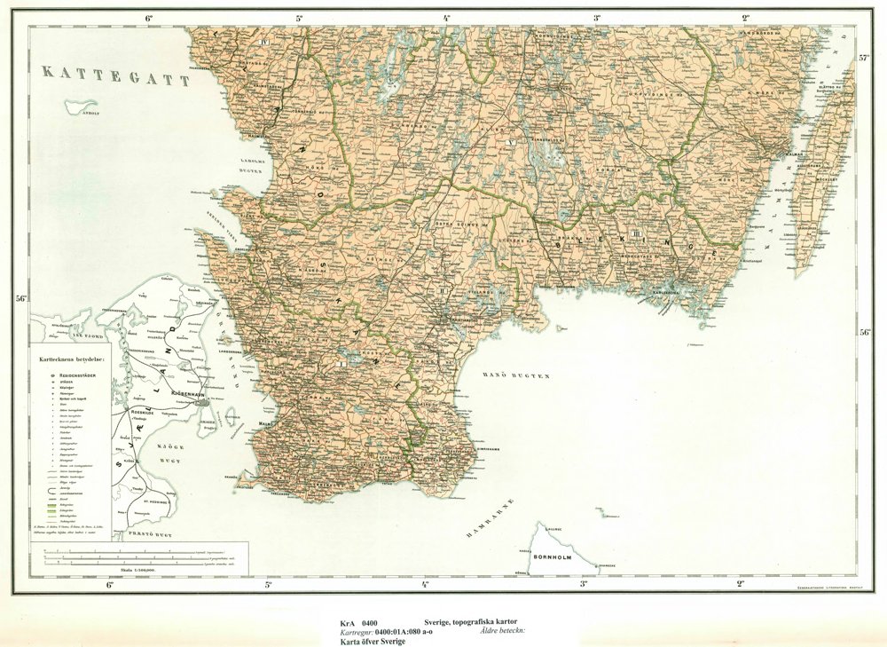 1881 Karta södra Sverige – historisk karta