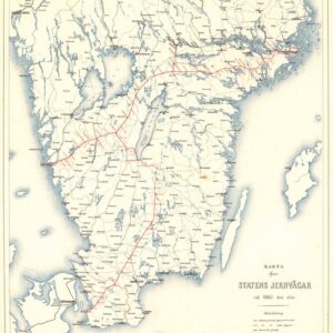 1863 Karta över Sveriges järnvägar – historisk karta
