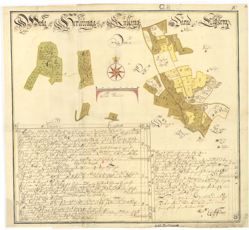 1720 Herrljunga geometrisk avmätning – historisk karta