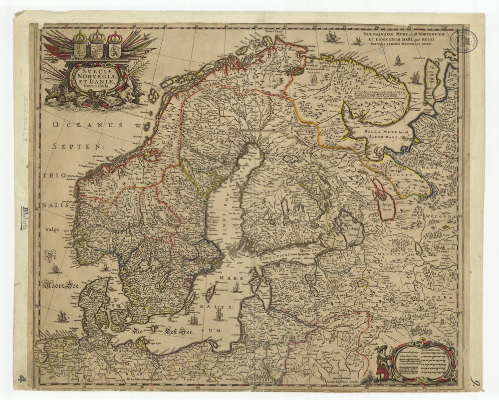 1680 Sverige Norge Danmark Engelsk Atlas – historisk karta