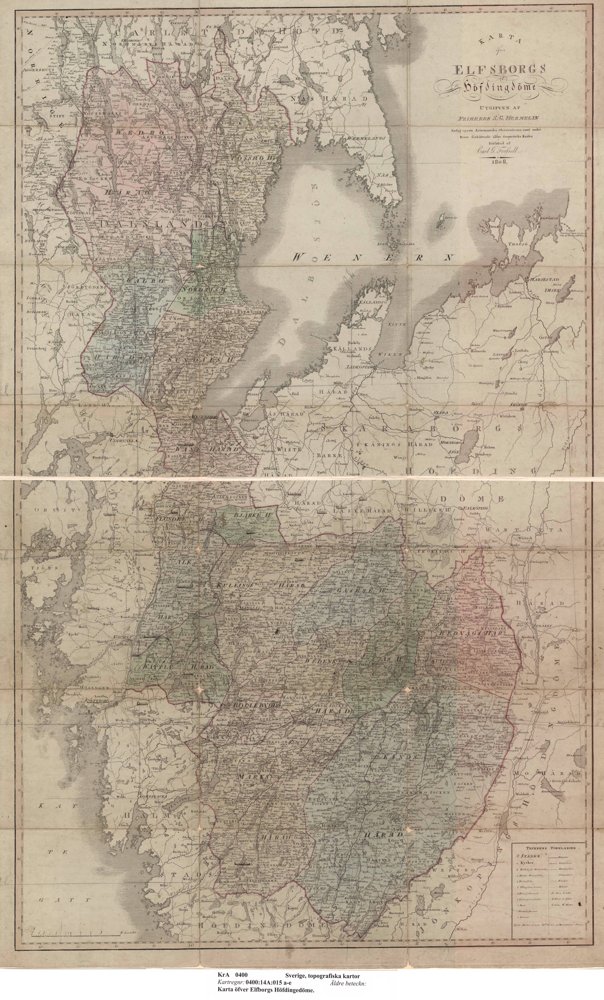 1808 Karta öfver Elfborgs Höfdingedöme E – historisk karta