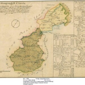1743 Geographisk Charta öfwer Landswaegarne igenom Elfsborgs Laehn med de derintil belägne Ordinarie Post ock Giästgifwaregårdar – historisk karta
