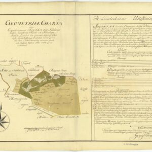 1744 Nårunga Åsgärde skattebeläggning – historisk karta