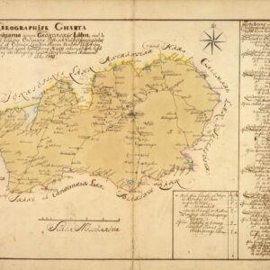 1740 Landsvägarna genom Kronobergs län – historisk karta