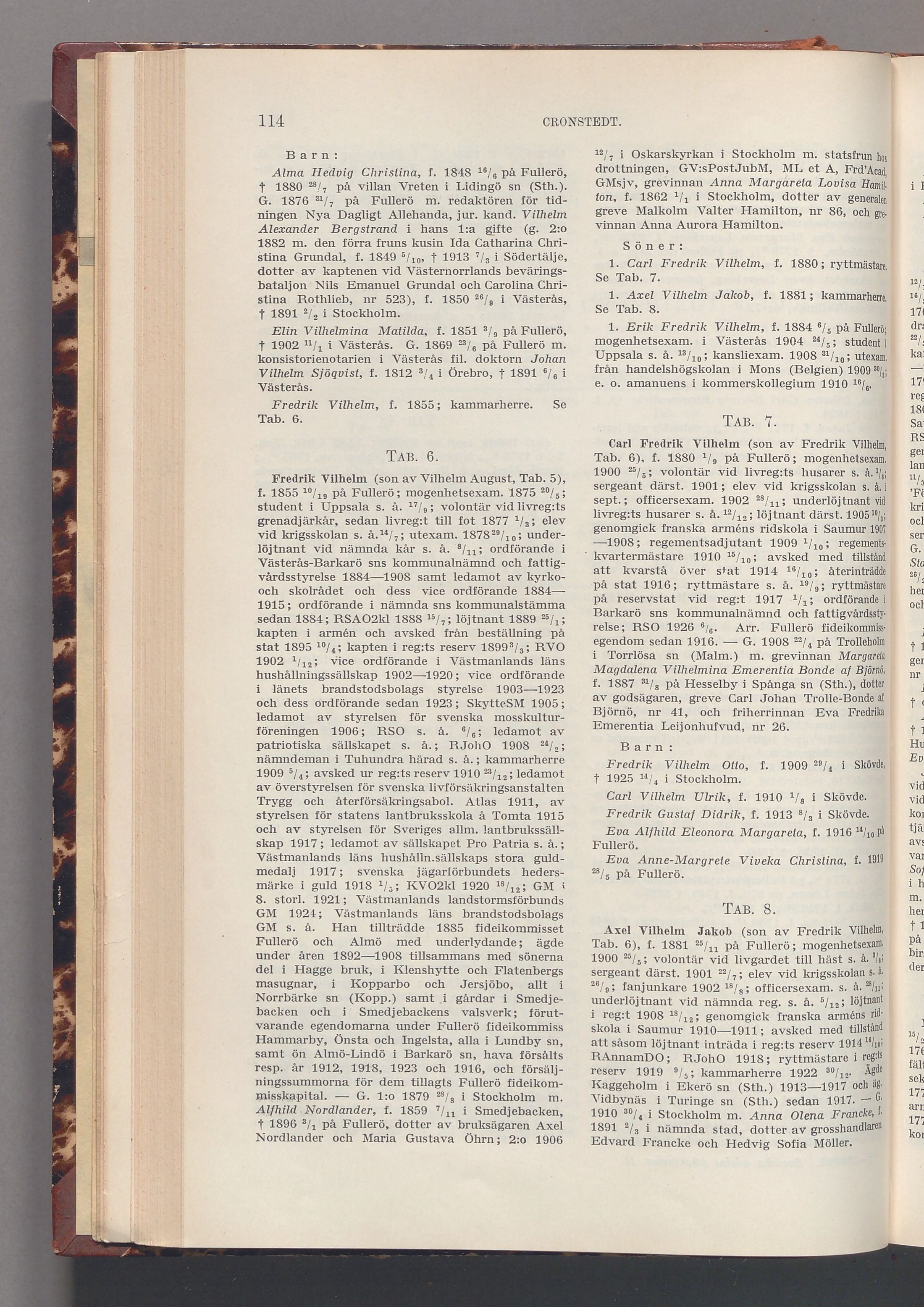 Cronstedt: originalets tryckta släkttavla, band 2, sida 114