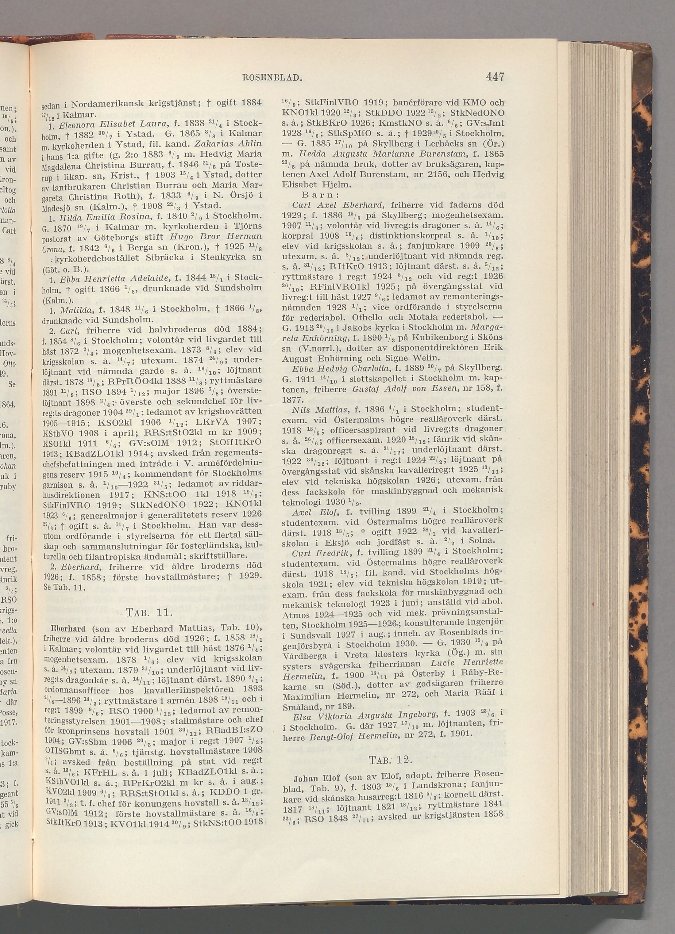 Rosenblad: originalets tryckta släkttavla, band 6, sida 447