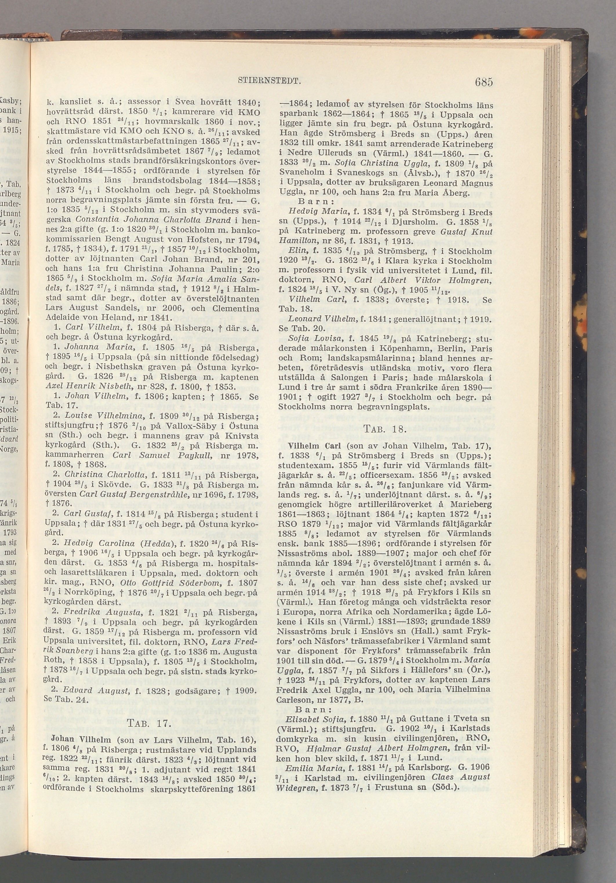 Stiernstedt: originalets tryckta släkttavla, band 7, sida 685