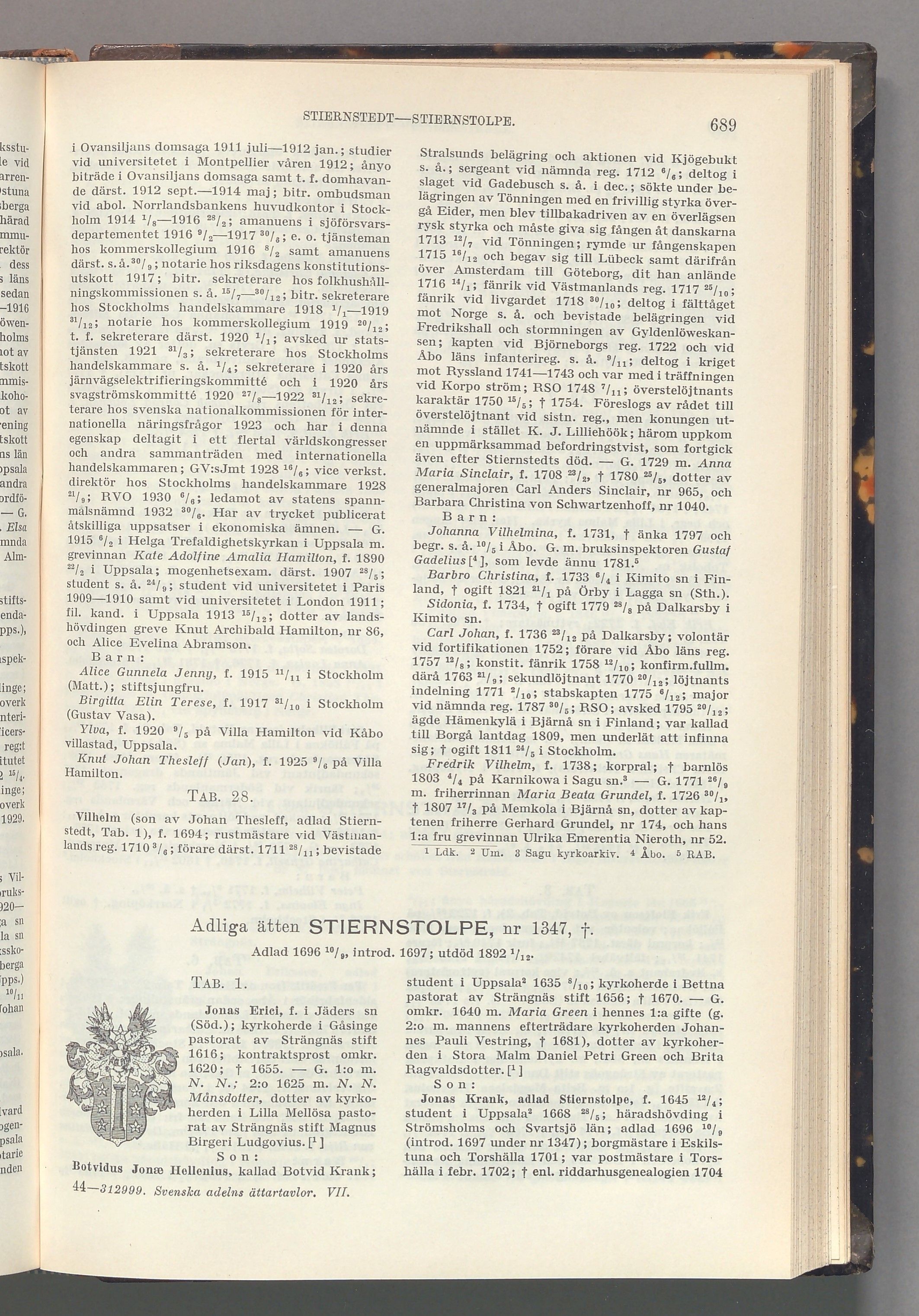Stiernstedt: originalets tryckta släkttavla, band 7, sida 689