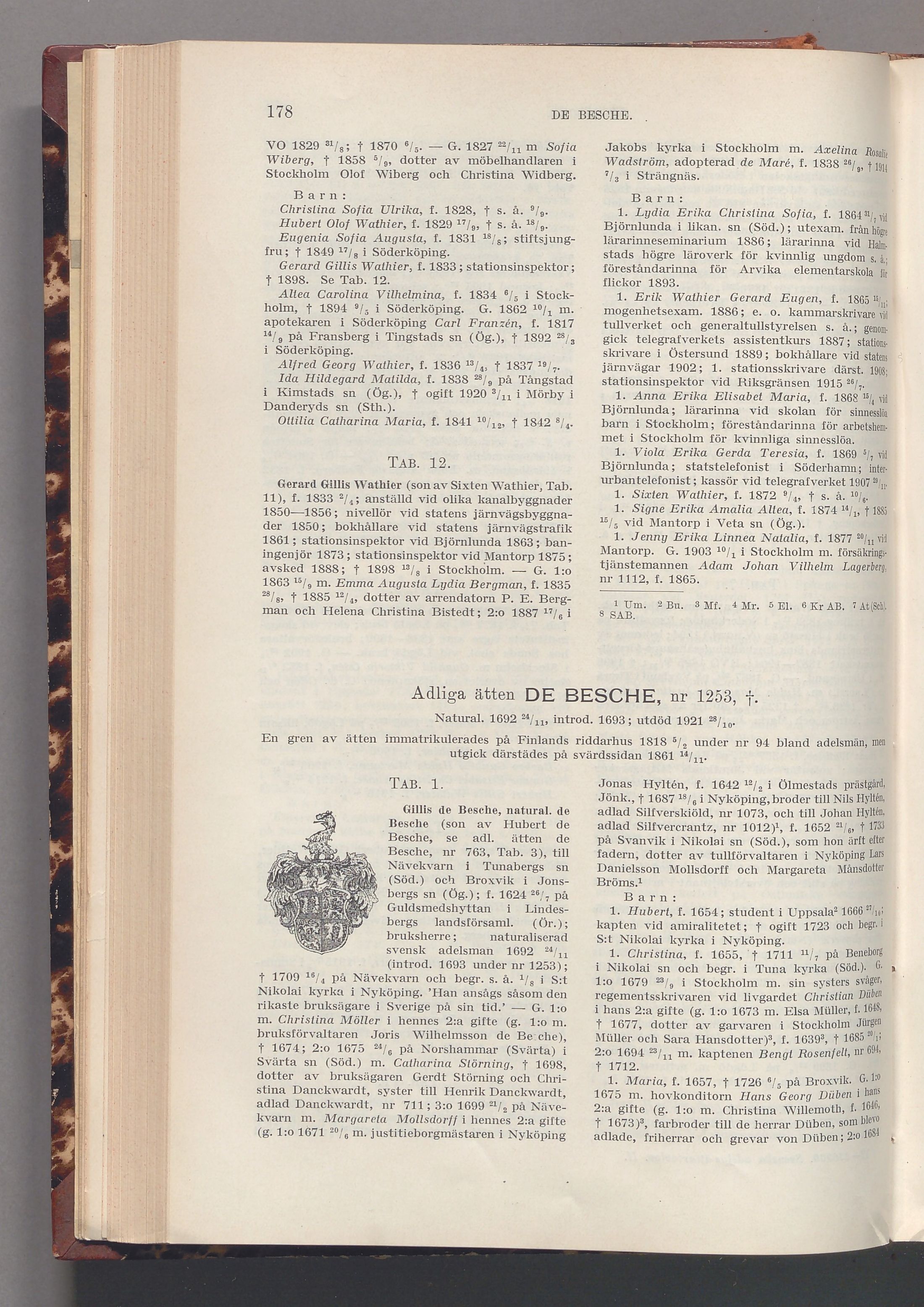 de Besche: originalets tryckta släkttavla, band 2, sida 178