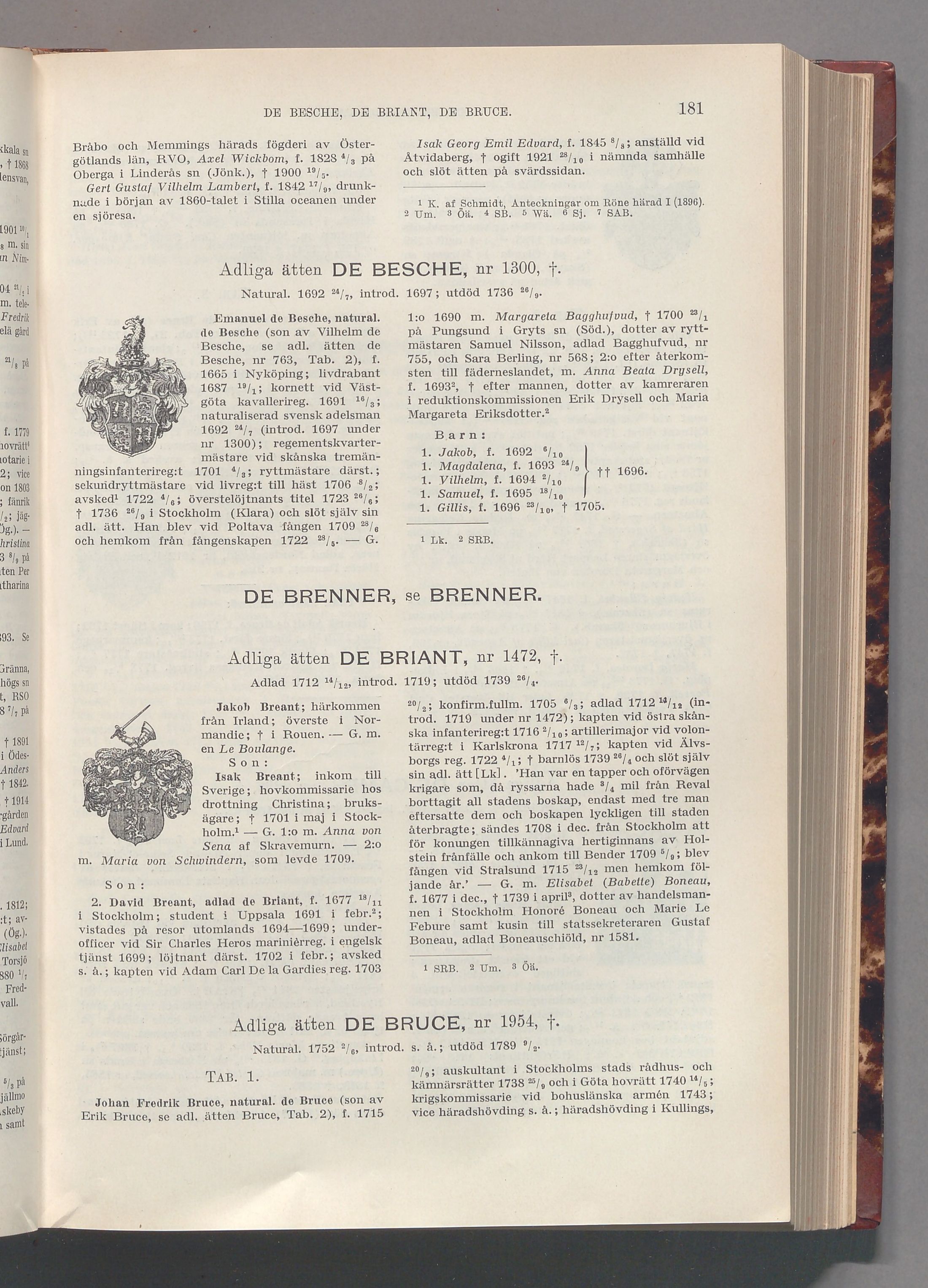 de Besche: originalets tryckta släkttavla, band 2, sida 181