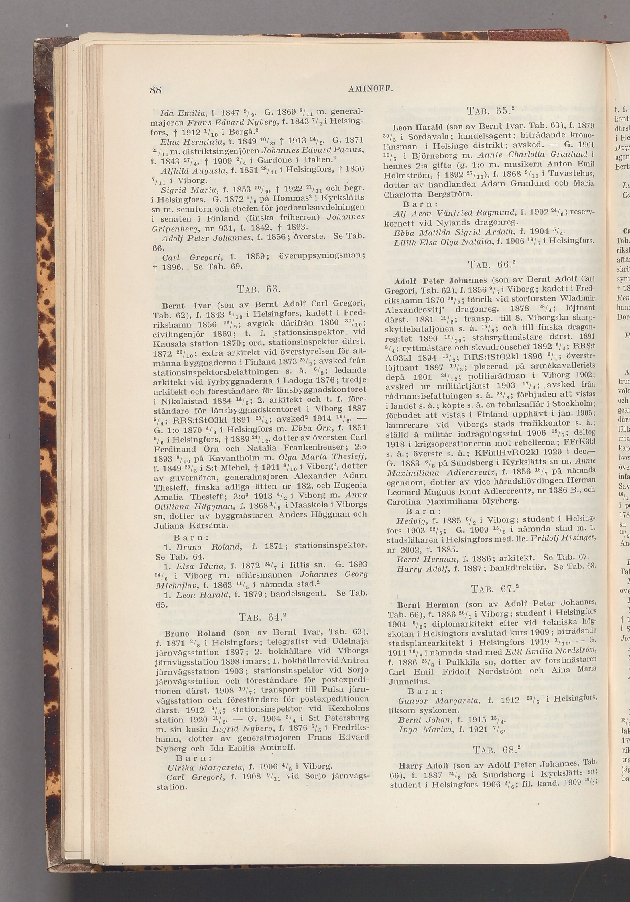 Aminoff: originalets tryckta släkttavla, band 1, sida 88