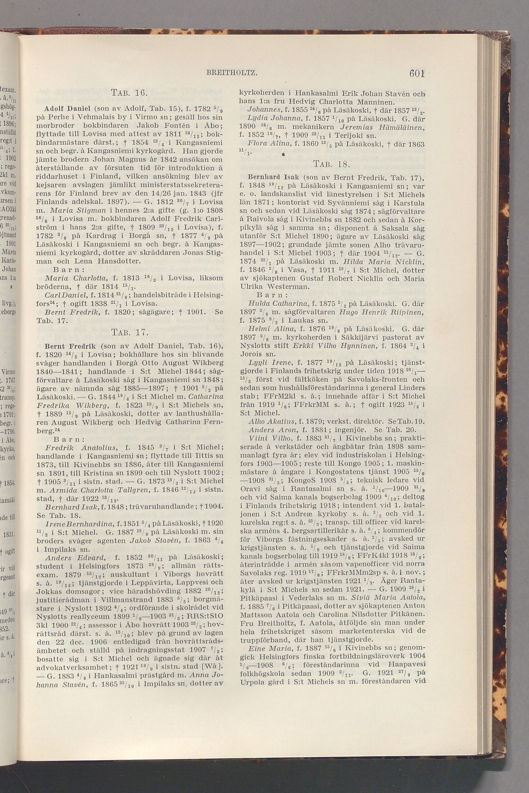 Breitholtz: originalets tryckta släkttavla, band 1, sida 601
