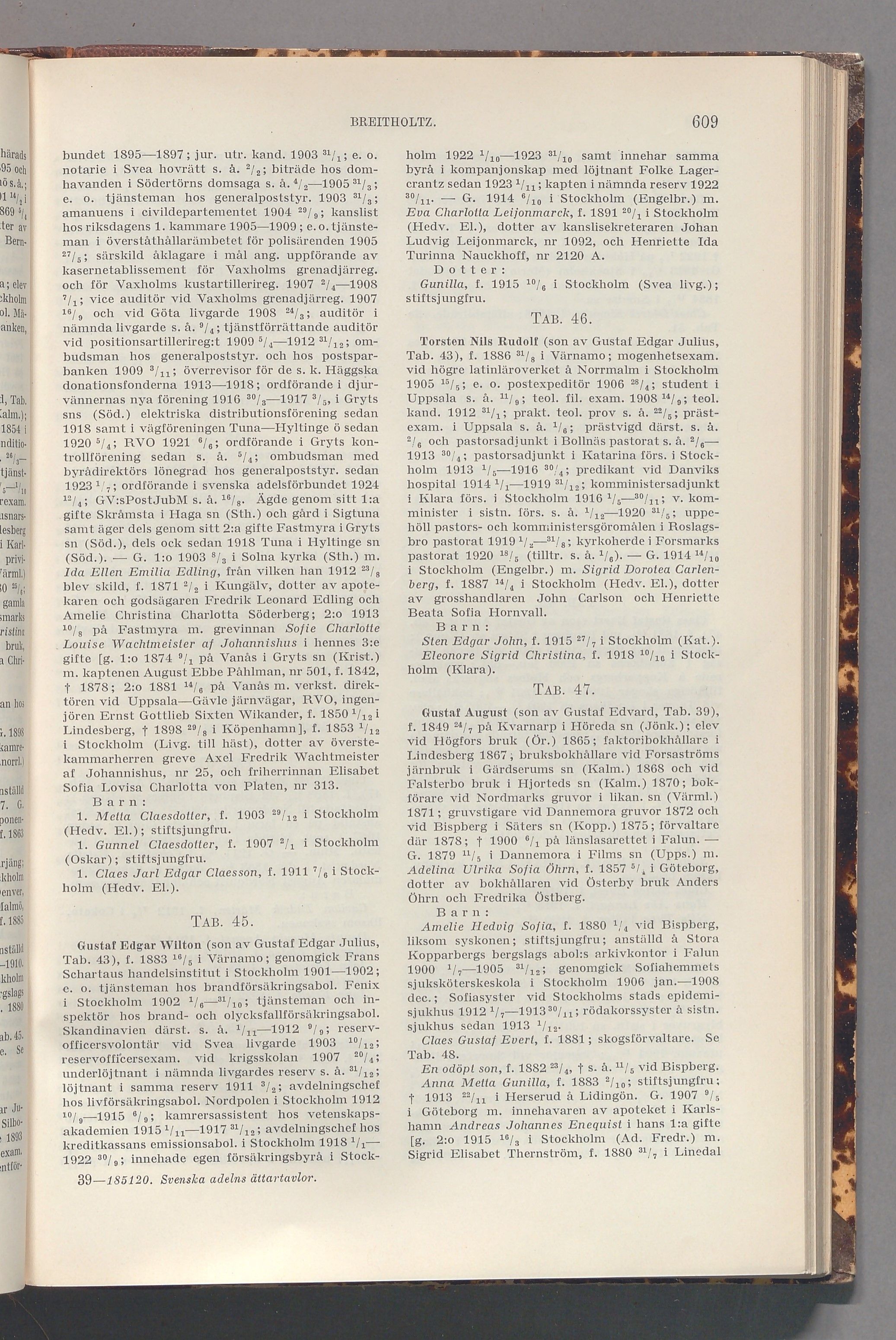 Breitholtz: originalets tryckta släkttavla, band 1, sida 609