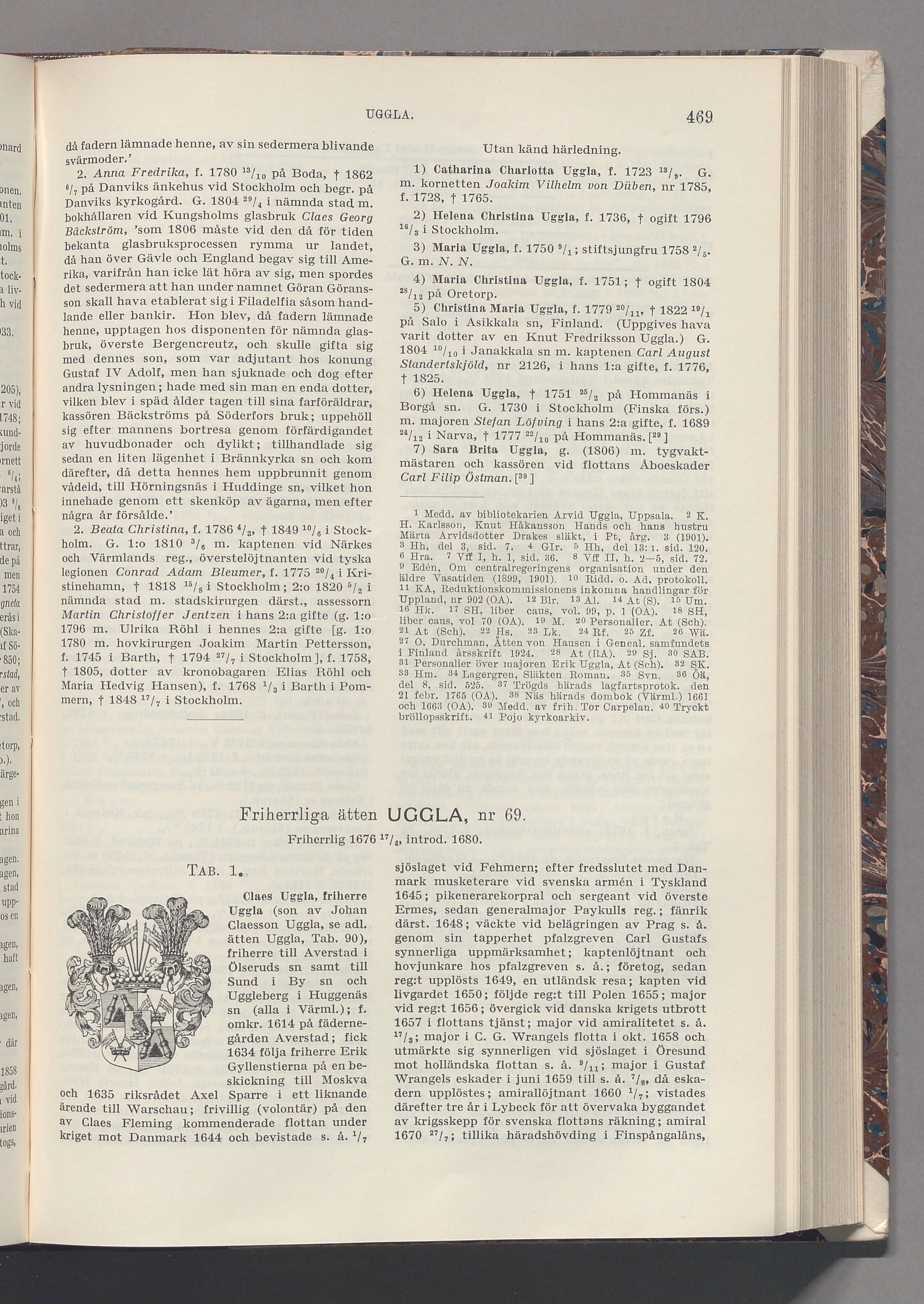 Uggla: originalets tryckta släkttavla, band 8, sida 469