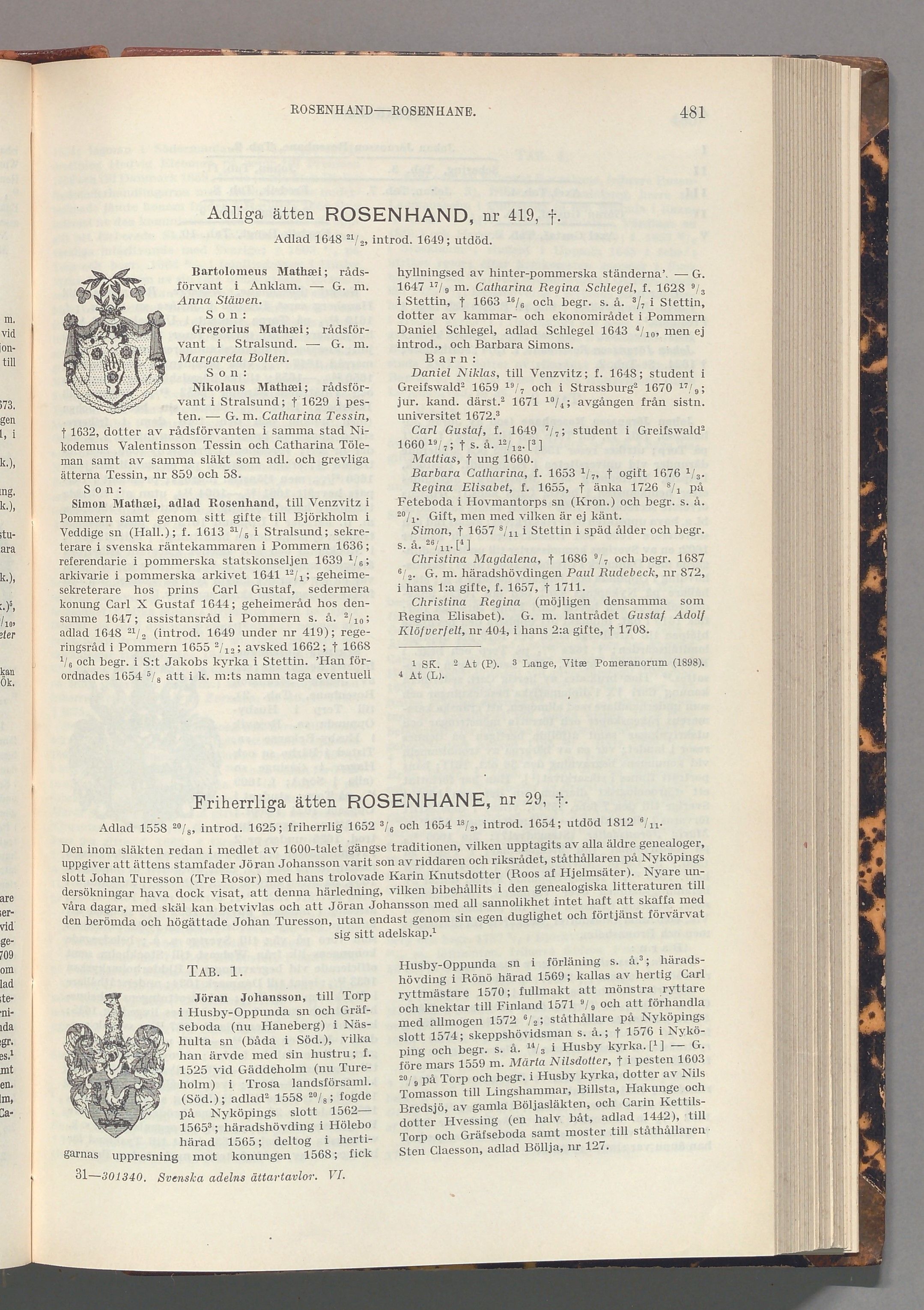Rosenhane: originalets tryckta släkttavla, band 6, sida 481