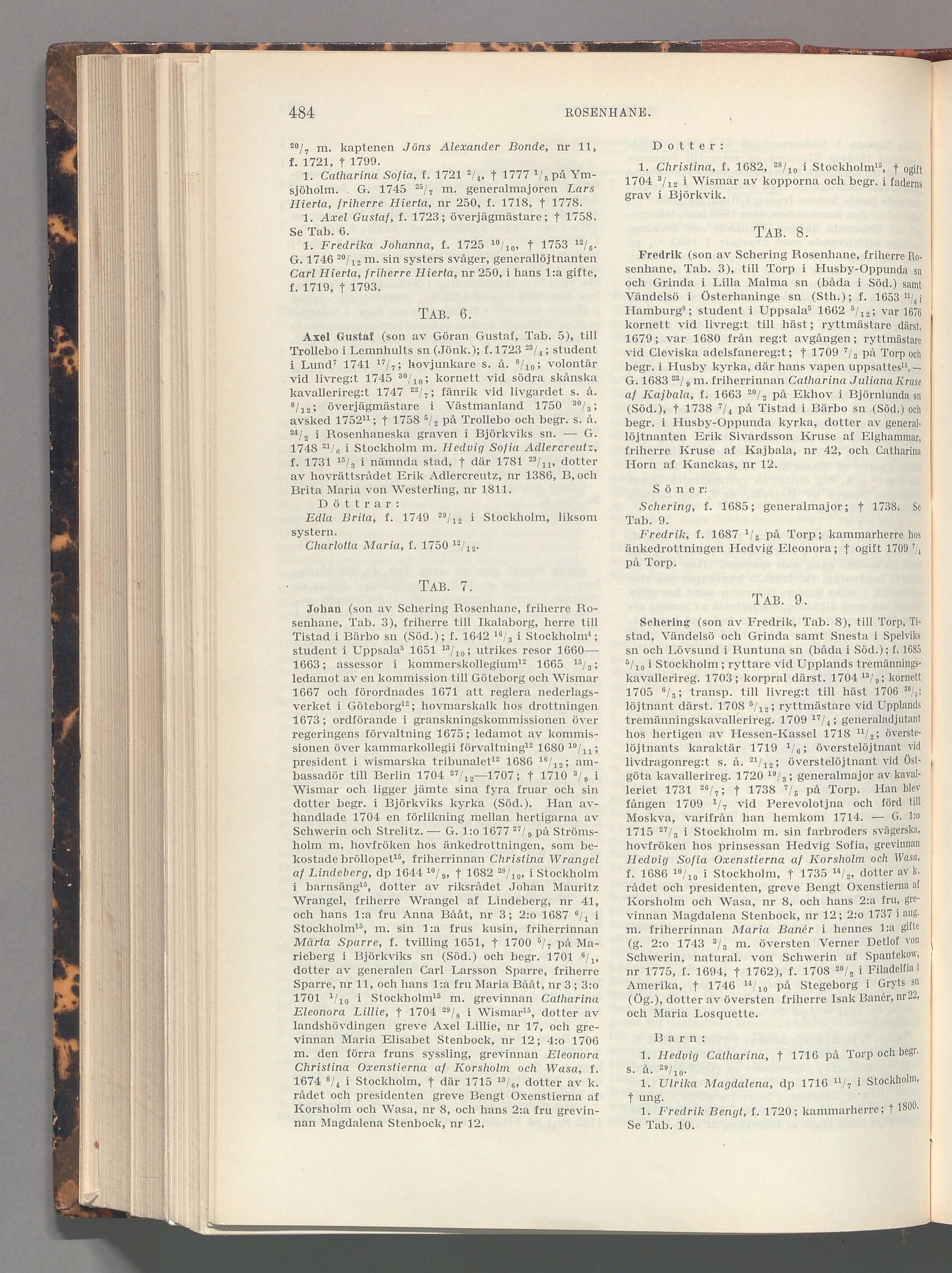 Rosenhane: originalets tryckta släkttavla, band 6, sida 484