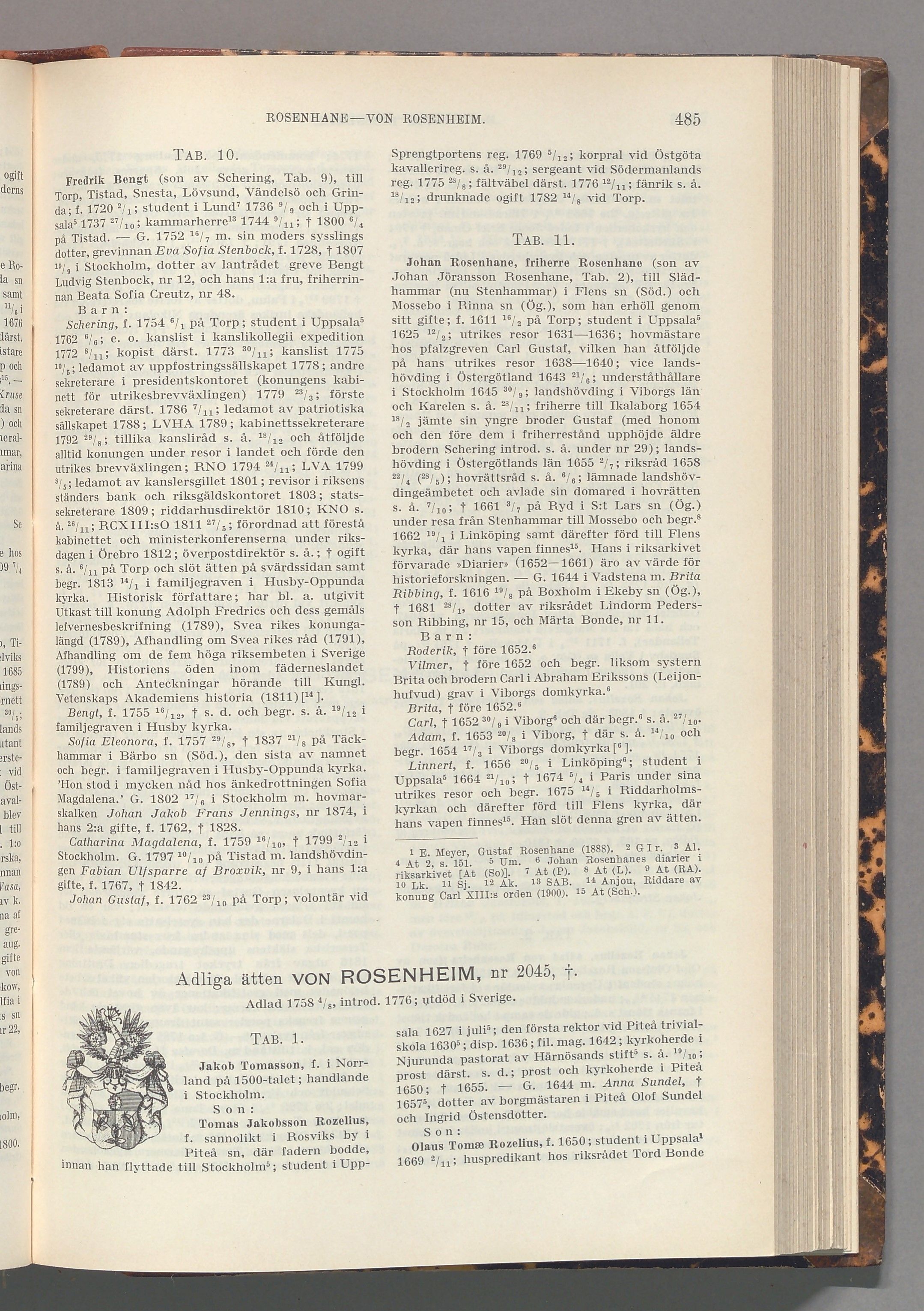 Rosenhane: originalets tryckta släkttavla, band 6, sida 485