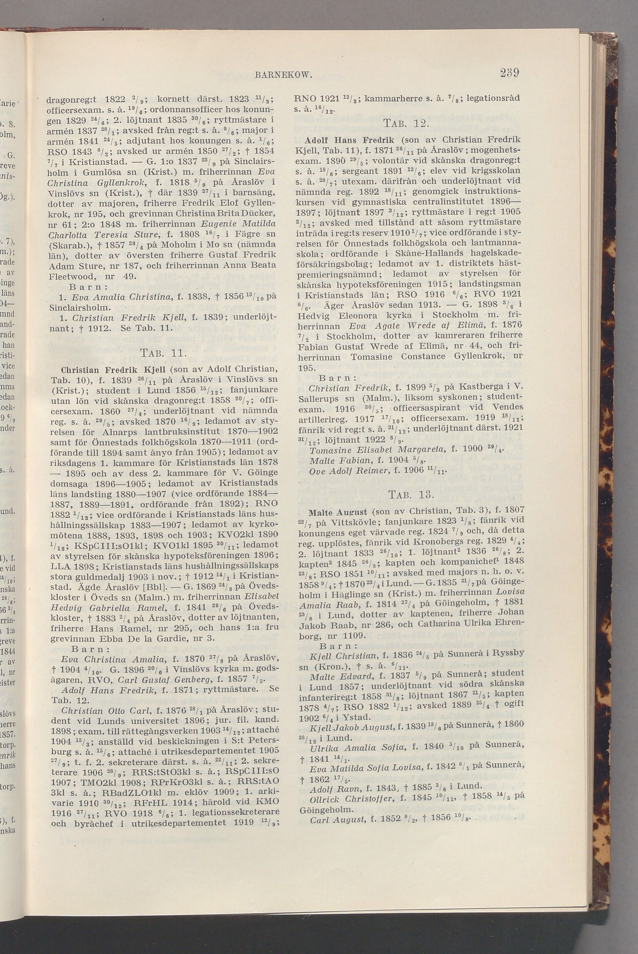 Barnekow: originalets tryckta släkttavla, band 1, sida 239