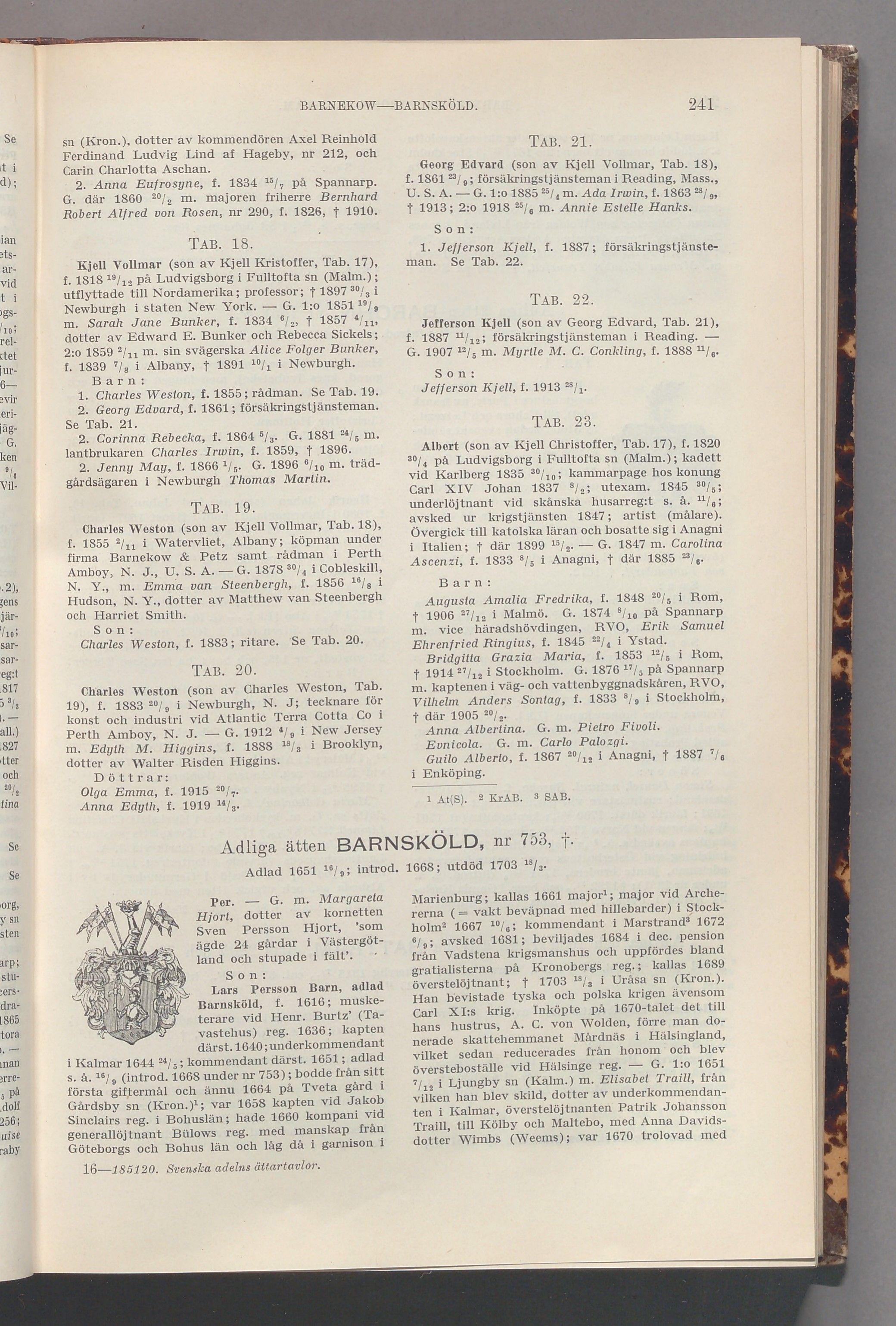 Barnekow: originalets tryckta släkttavla, band 1, sida 241
