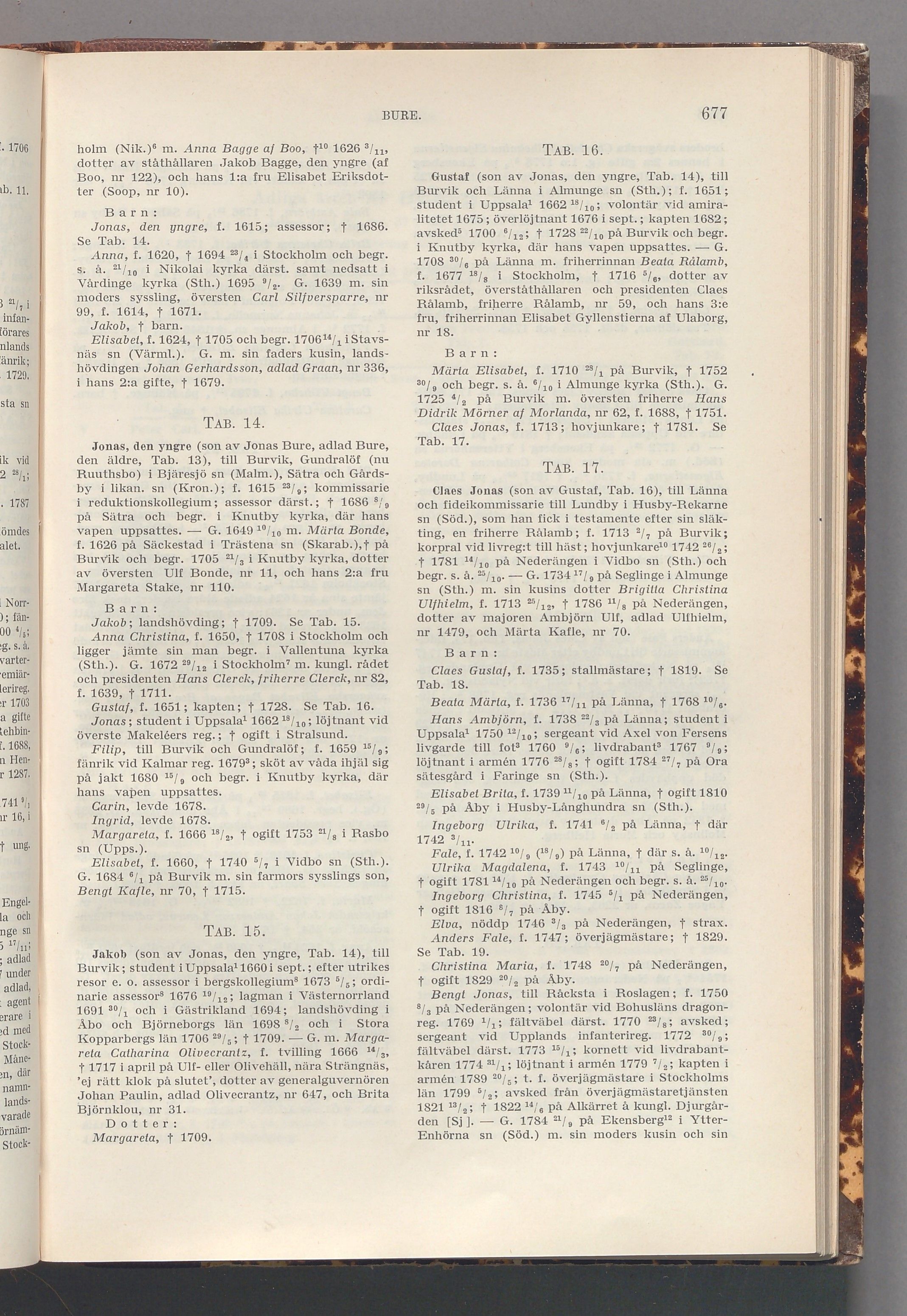 Bure: originalets tryckta släkttavla, band 1, sida 677