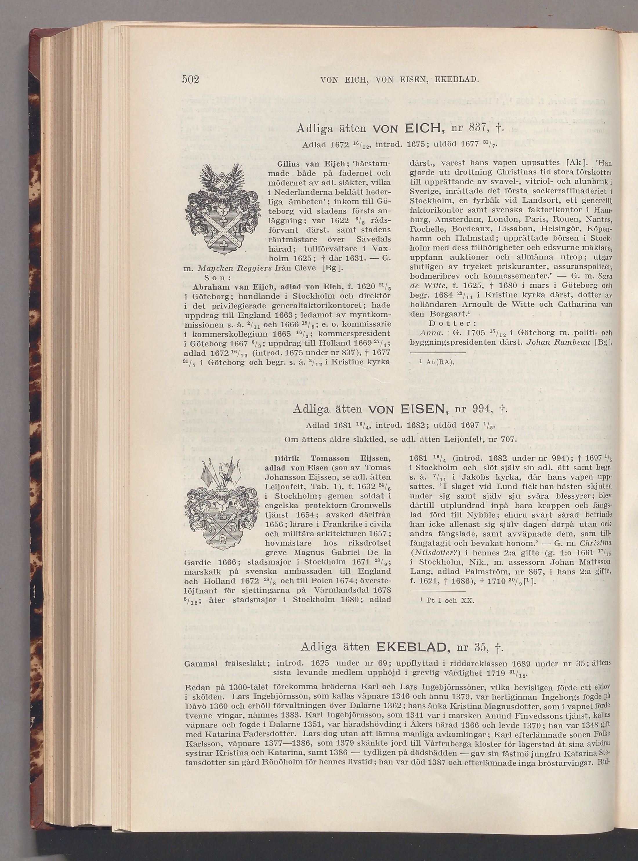 Ekeblad: originalets tryckta släkttavla, band 2, sida 502