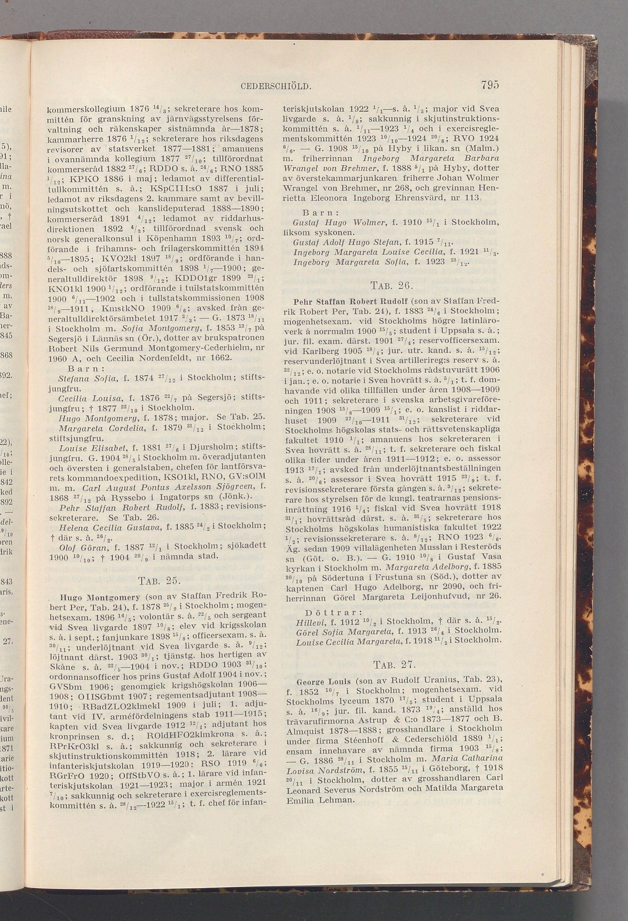 Cederschiöld: originalets tryckta släkttavla, band 1, sida 795