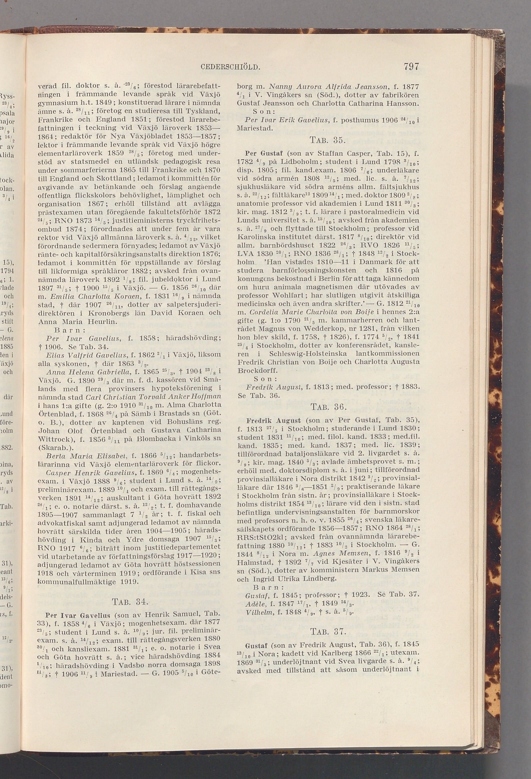 Cederschiöld: originalets tryckta släkttavla, band 1, sida 797