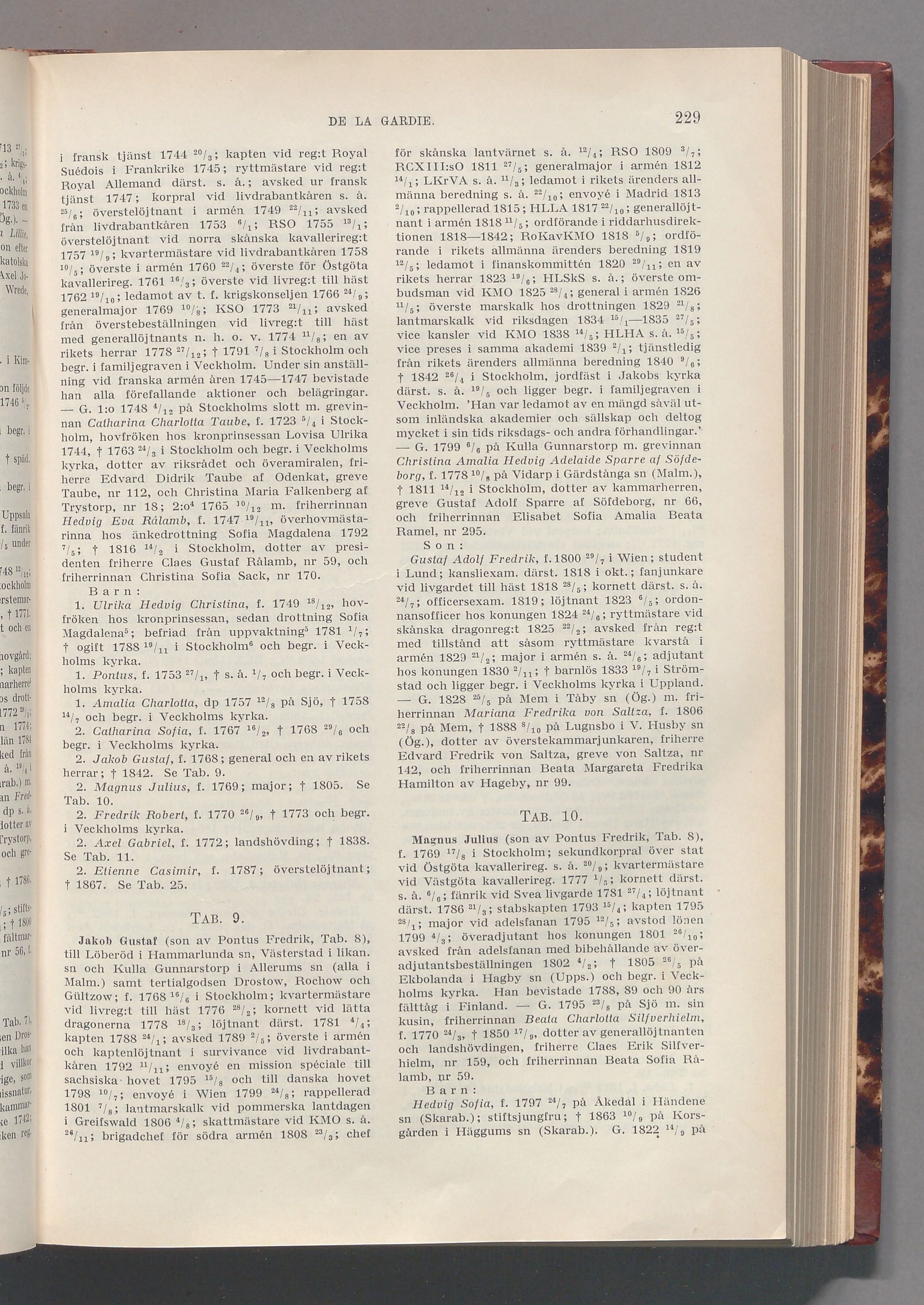 De la Gardie: originalets tryckta släkttavla, band 2, sida 229