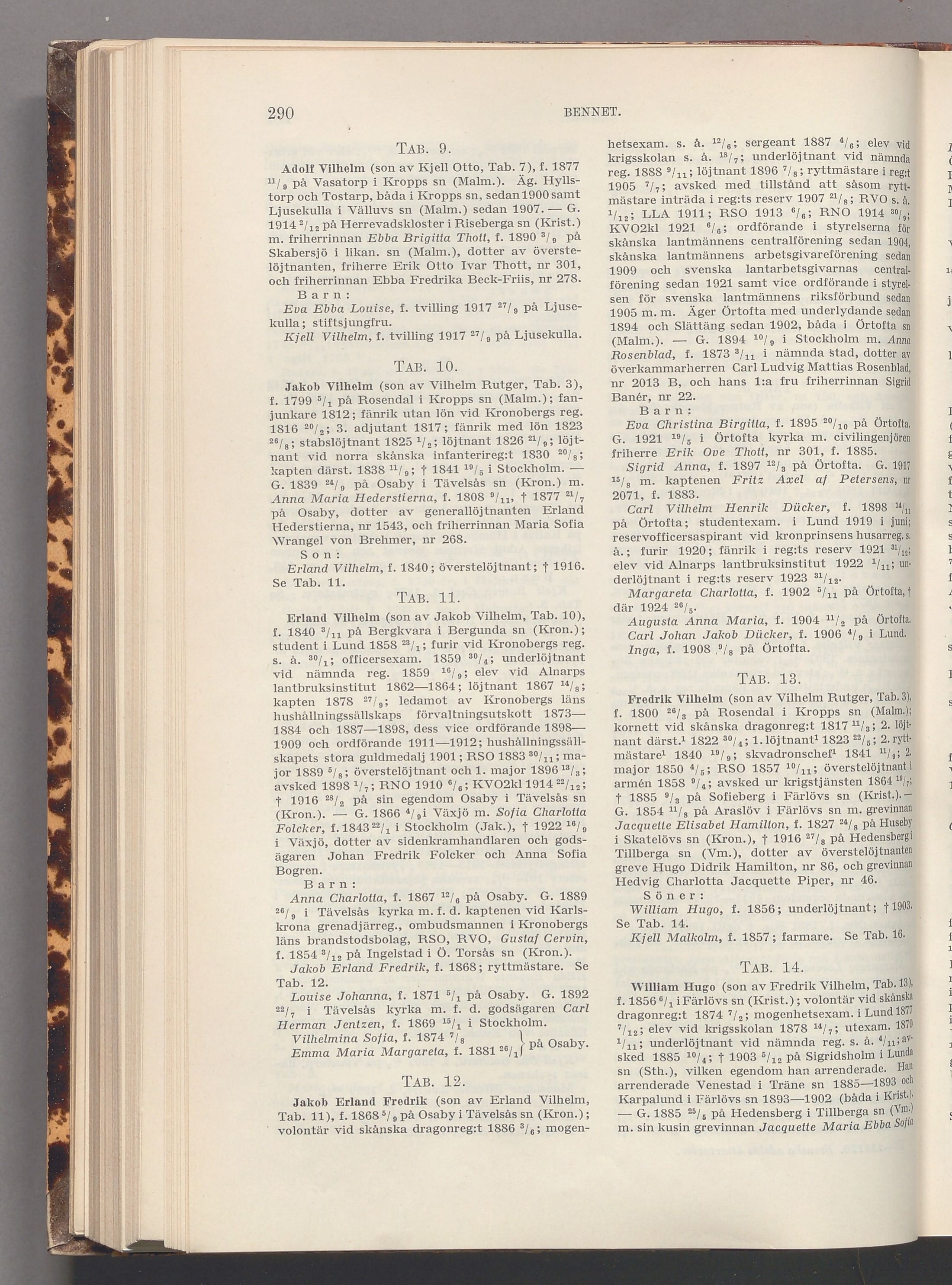 Bennet: originalets tryckta släkttavla, band 1, sida 290