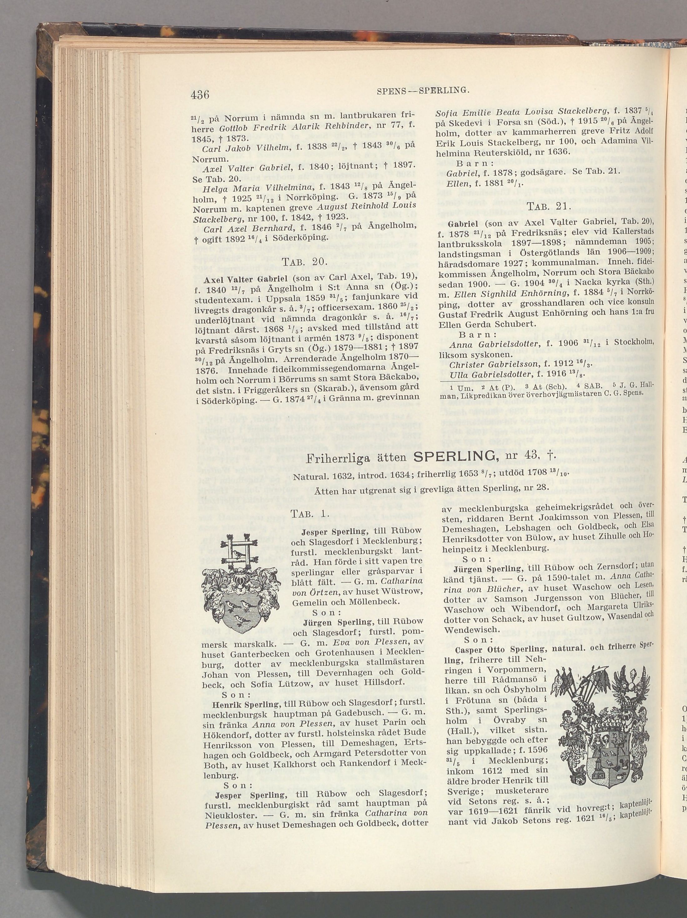 Spens: originalets tryckta släkttavla, band 7, sida 436