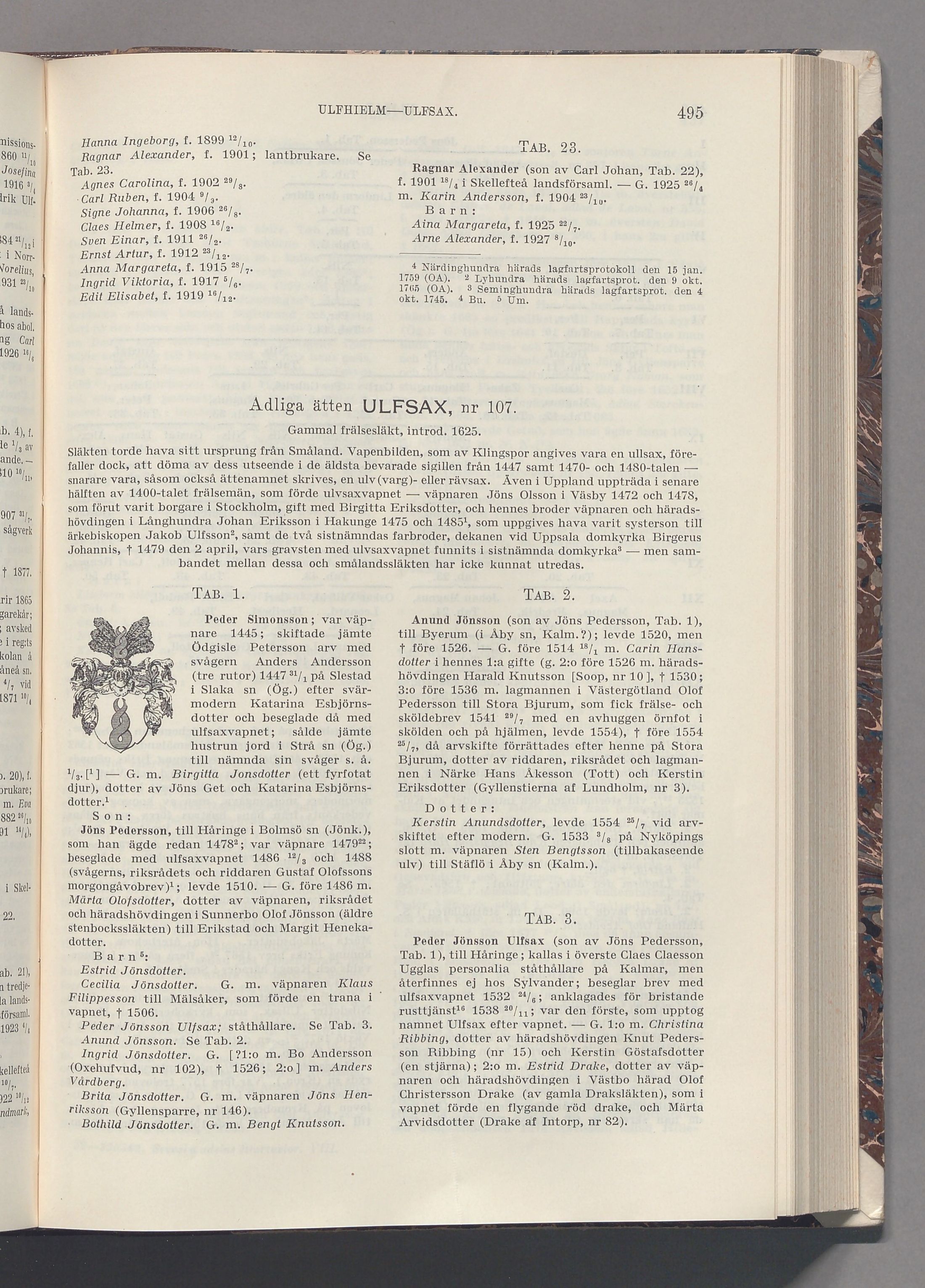 Ulfsax: originalets tryckta släkttavla, band 8, sida 495